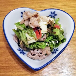 豚とひじきとチーズのサラダ